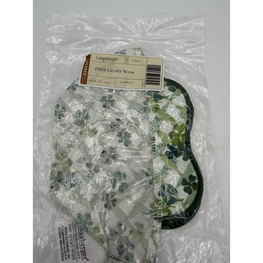 🍀🧺 Longaberger 2009 Lucky Wish Basket Liner ONLY – Shamrock – NIP✨